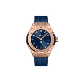 Damenuhr, Hublot Classic Fusion King Gold Blue 591.OX.7180.RX