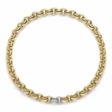 Halsschmuck, Weißgold, IsabelleFa Collier "ChaCha 11" Pavé