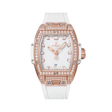 Damenuhr, Automatik, Hublot King Gold White Pavé 