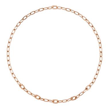 Halsschmuck, Silber rot/rosé-vergoldet, DoDo Halskette Essentials mit aufklappbaren Gliedern