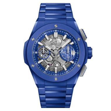 Herrenuhr, Automatik, Hublot Big Bang Integrated Blue Indigo Ceramic