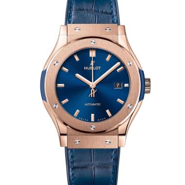 Herrenuhr, Automatik, Hublot Classic Fusion King Gold Blue