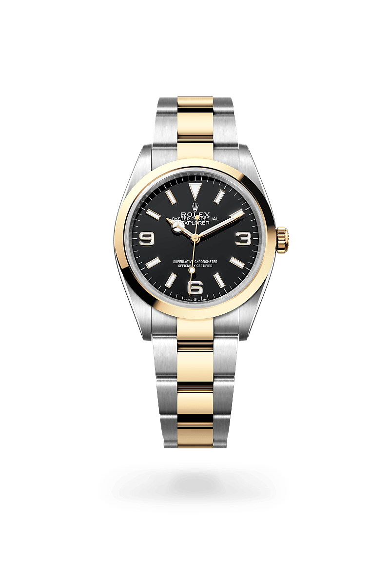 Rolex Explorer 36 M124273-0001 Herrenuhr / Damenuhr - Oyster, 36 mm, Edelstahl Oystersteel und Gelbgold 